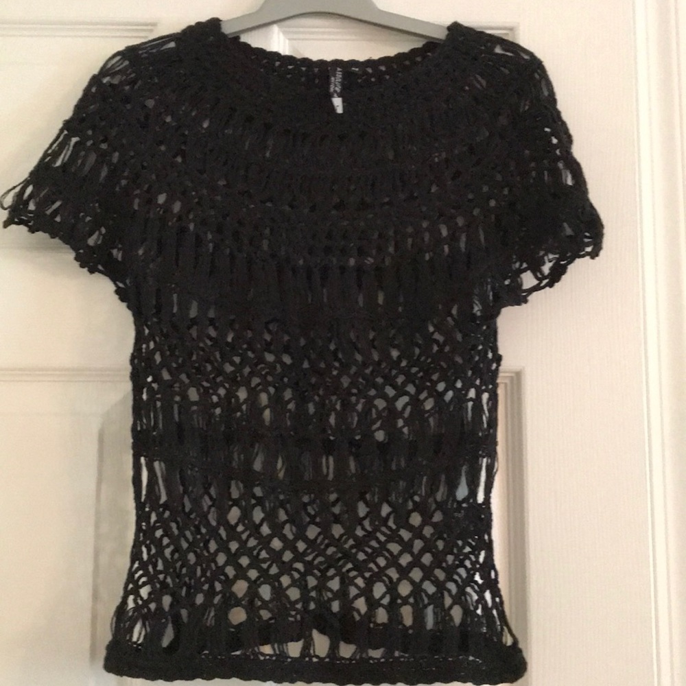Absolute Angel size M crochet top black